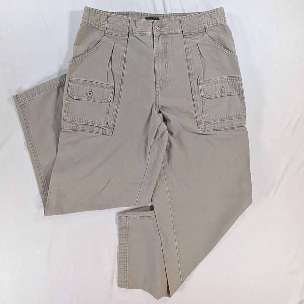 Cabelas Trail Hiker Men’s 34/30 Khaki Cargo 7 Pocket Hiking Pants gorpcore